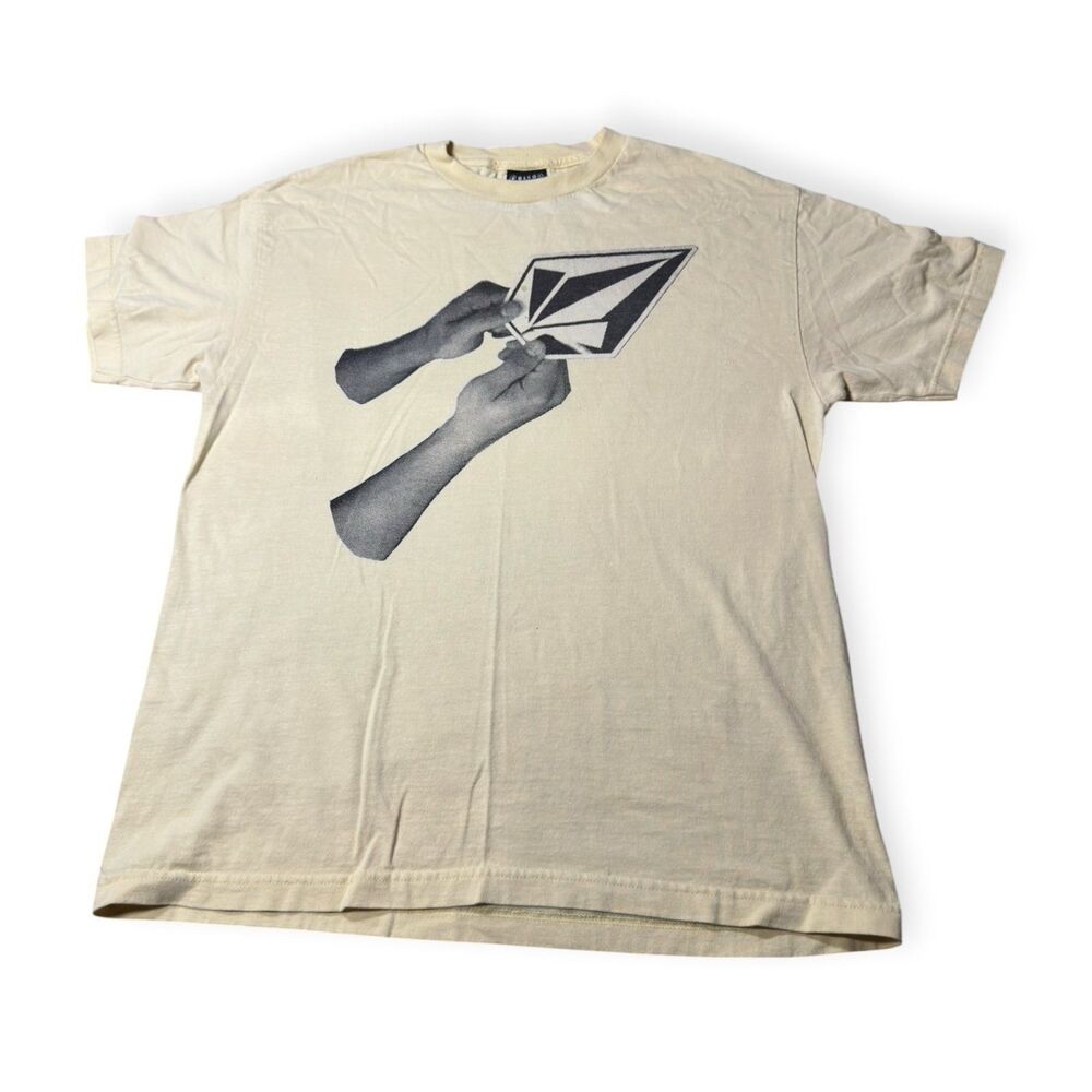 Volcom Cream Logo T-Shirt Size Large Shirt Skater VTG 90s Rare